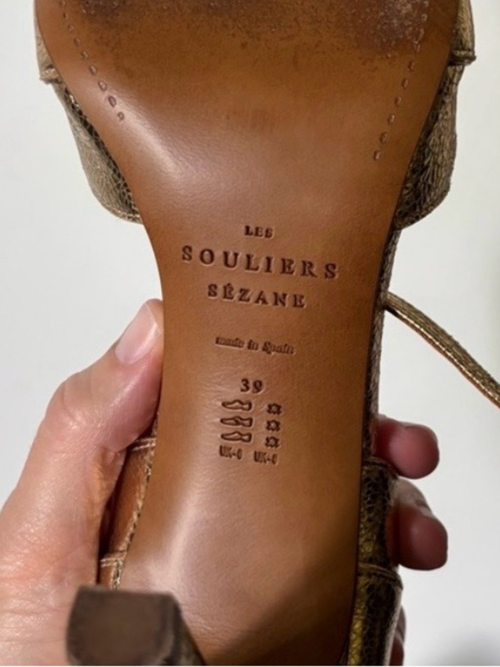 Sezane Gold Metallic Strappy Heels - Picture 7 of 7